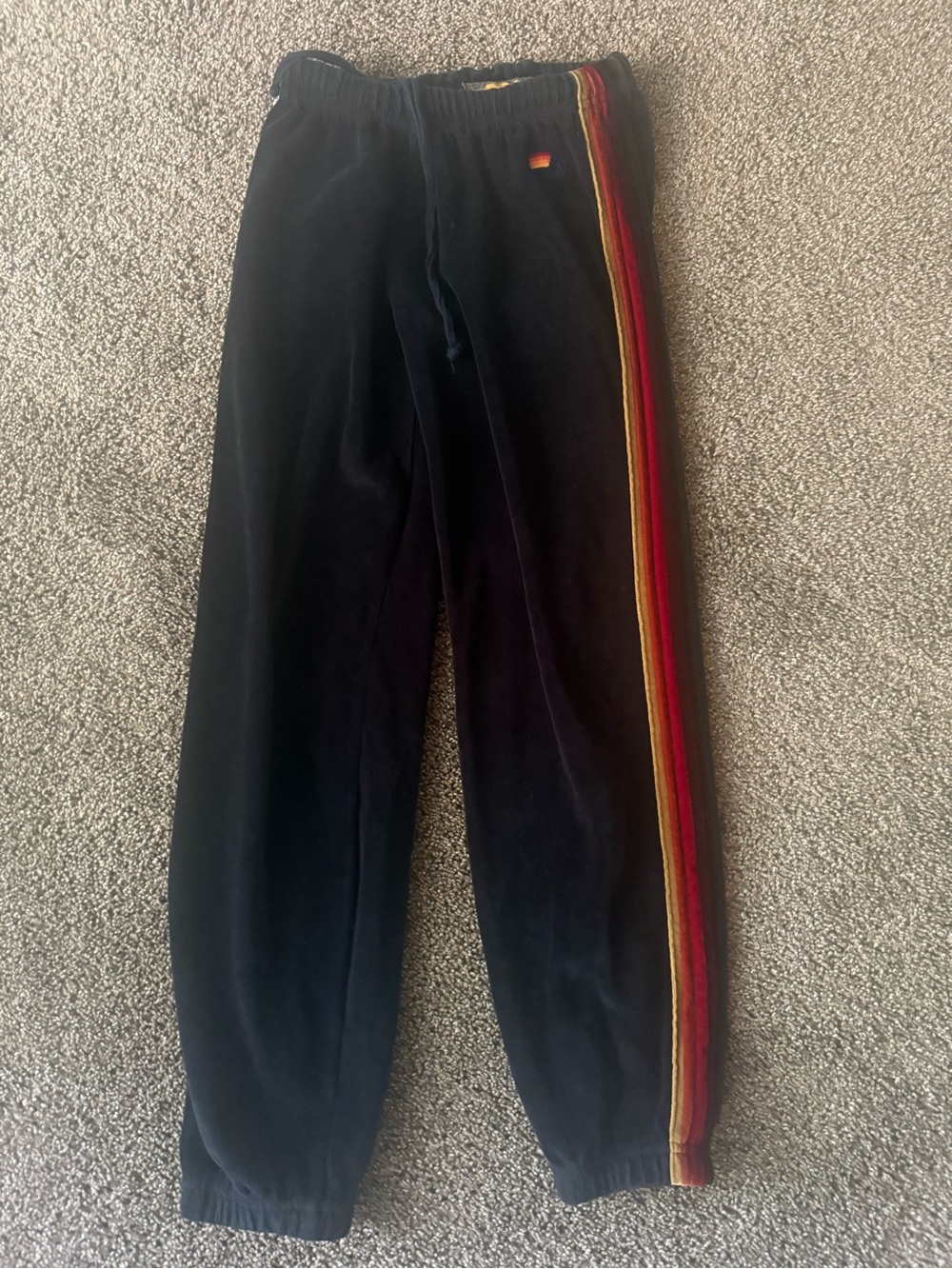 Aviator Nation Velour with Velvet Red & Gold Side Stripe-XS